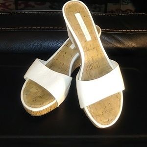 White paten leather sandals